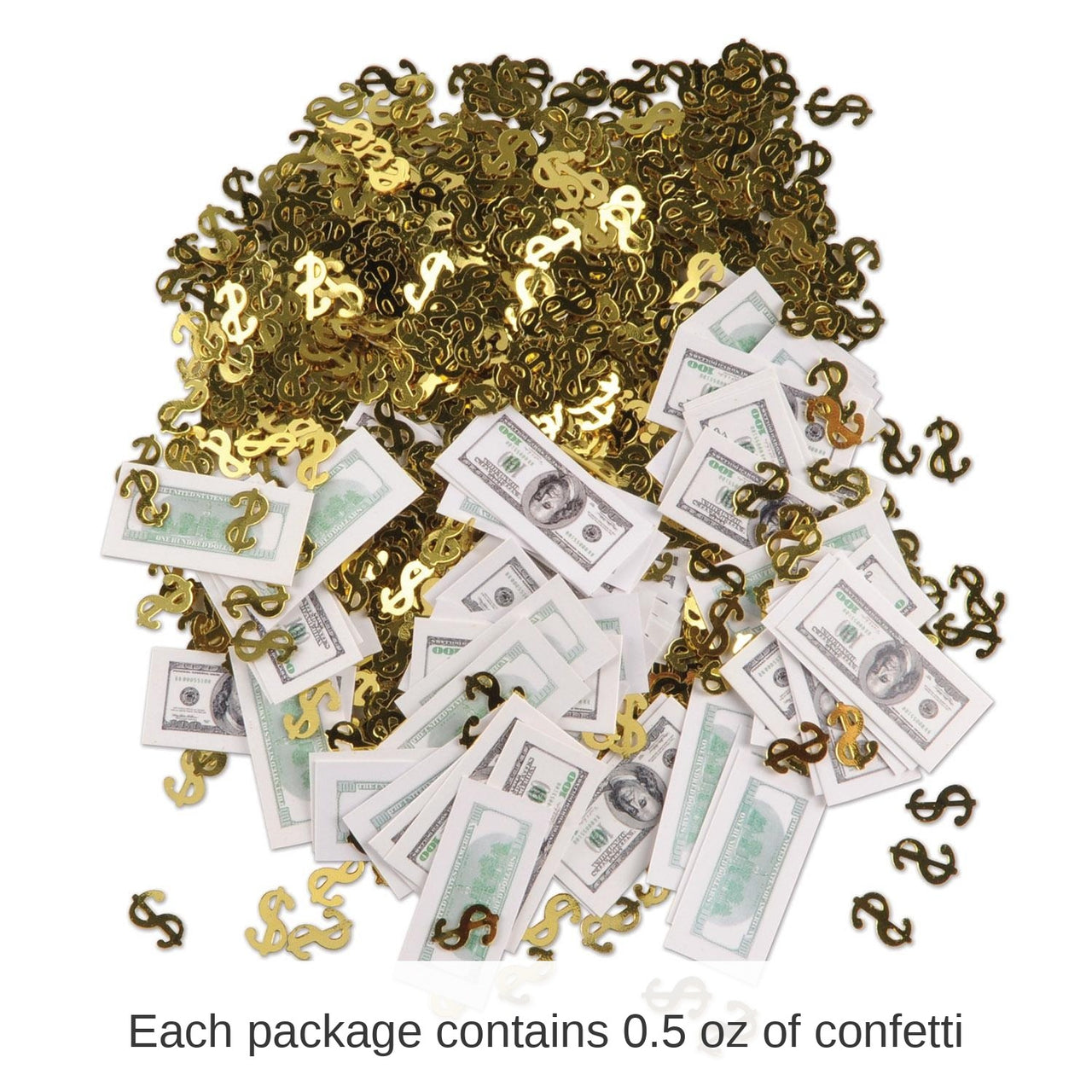 12 Pack Bulk Big Bucks Print-Fetti Party Decoration (0.5 Oz/Pkg)