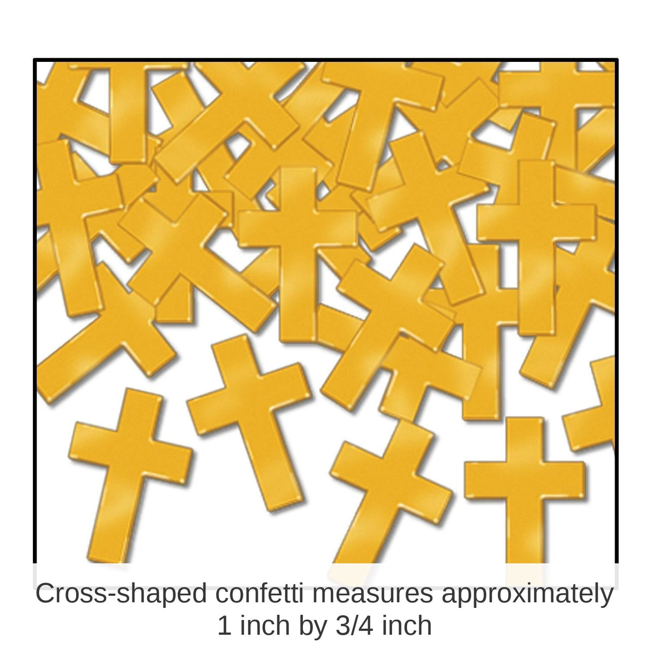 12 Pack Bulk Confetti Crosses Party Decoration - gold (1 Oz per Pack)