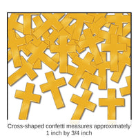 12 Pack Bulk Confetti Crosses Party Decoration - gold (1 Oz per Pack)