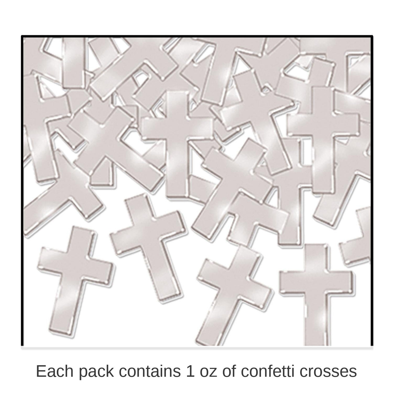 12 Pack Bulk Confetti Crosses silver (1 Oz per Pack)