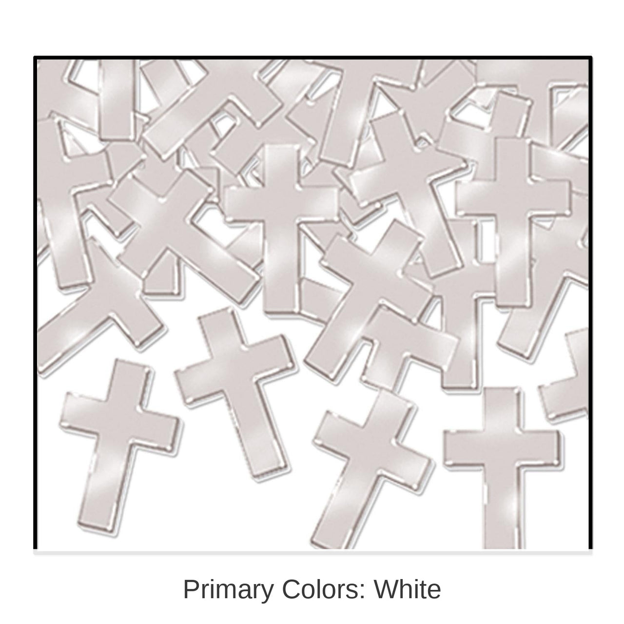 12 Pack Bulk Confetti Crosses silver (1 Oz per Pack)