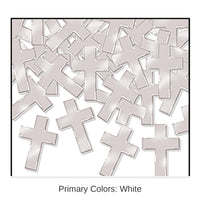 12 Pack Bulk Confetti Crosses silver (1 Oz per Pack)
