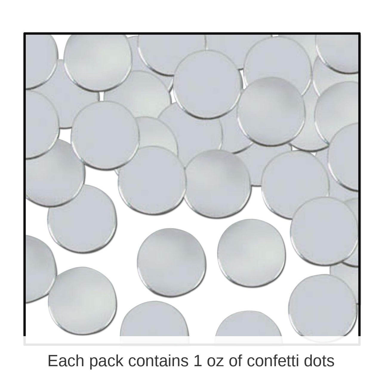 12 Pack Bulk Party Confetti Dots silver (1 Oz per Pack)