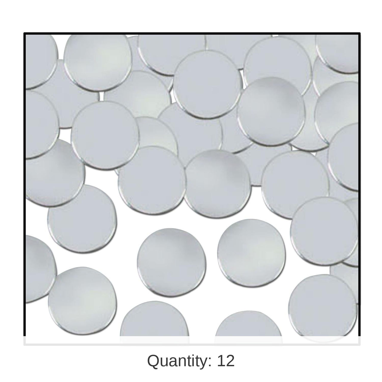 12 Pack Bulk Party Confetti Dots silver (1 Oz per Pack)