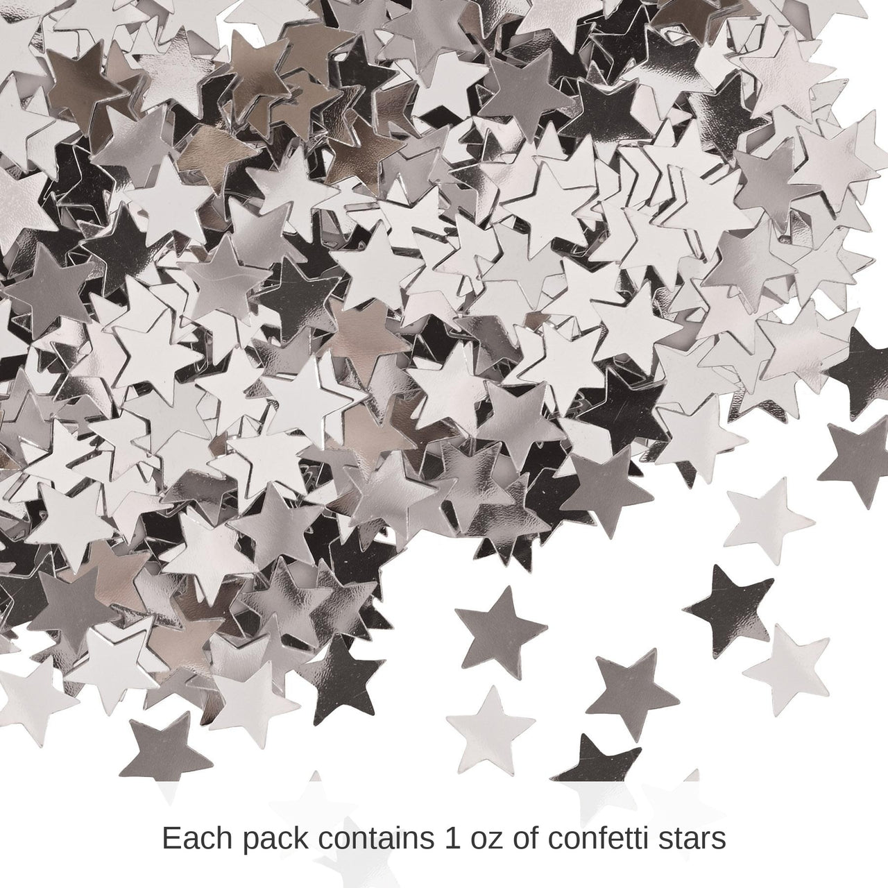 12 Pack Bulk Confetti Stars Party Decoration silver (1 Oz per Pack)
