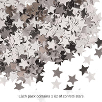 12 Pack Bulk Confetti Stars Party Decoration silver (1 Oz per Pack)