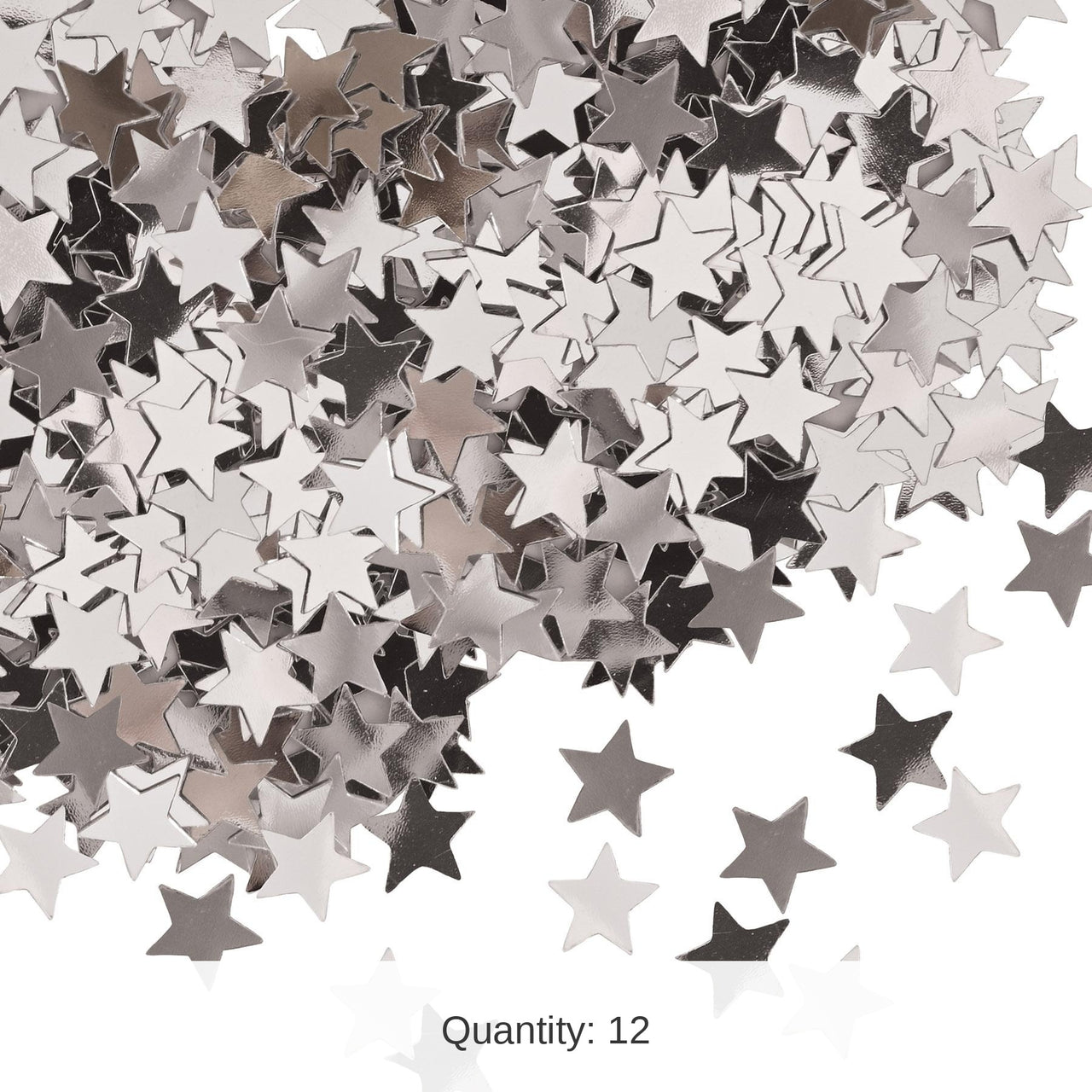 12 Pack Bulk Confetti Stars Party Decoration silver (1 Oz per Pack)