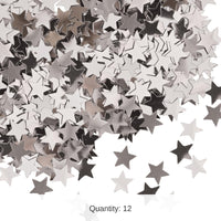 12 Pack Bulk Confetti Stars Party Decoration silver (1 Oz per Pack)