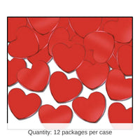 12 Pack Bulk Party Confetti Hearts red (1 Oz per Pack)