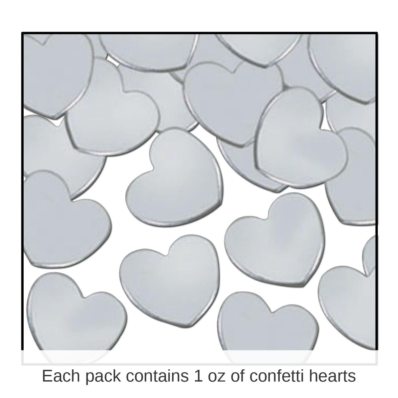 12 Pack Bulk Party Confetti Hearts silver (1 Oz per Pack)