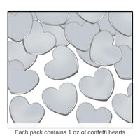 12 Pack Bulk Party Confetti Hearts silver (1 Oz per Pack)