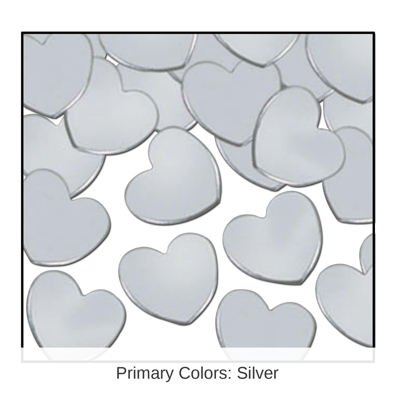 12 Pack Bulk Party Confetti Hearts silver (1 Oz per Pack)