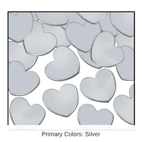 12 Pack Bulk Party Confetti Hearts silver (1 Oz per Pack)