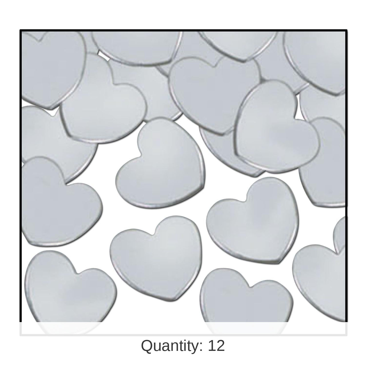 12 Pack Bulk Party Confetti Hearts silver (1 Oz per Pack)
