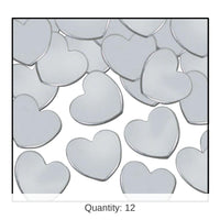 12 Pack Bulk Party Confetti Hearts silver (1 Oz per Pack)