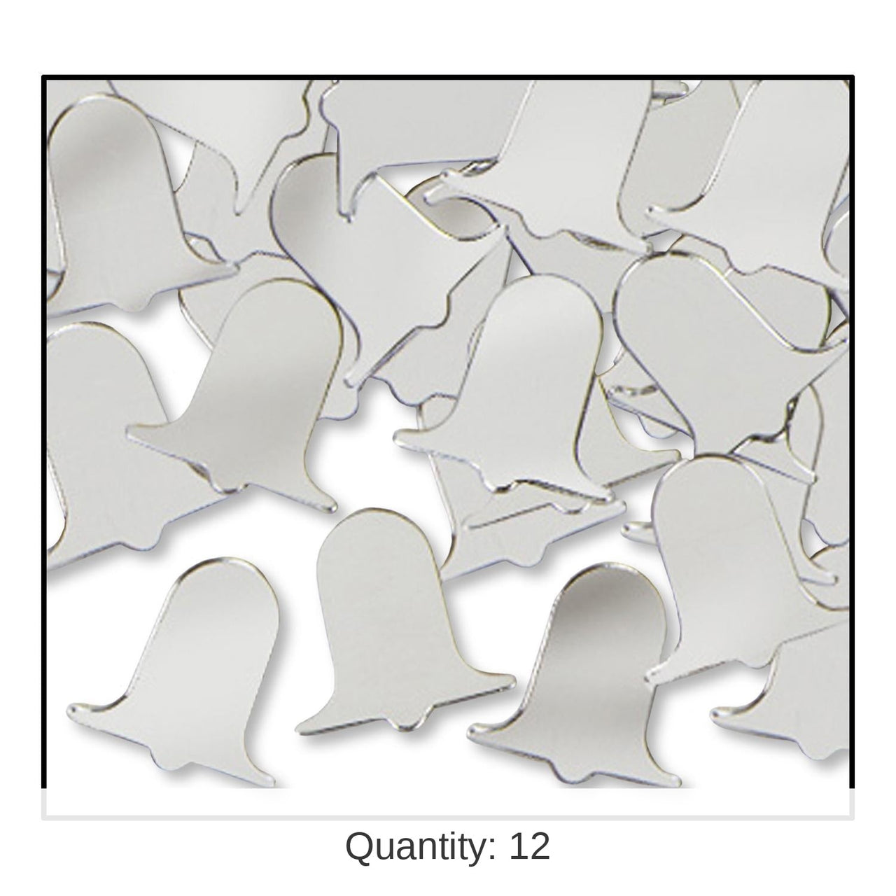 12 Pack Bulk Confetti Wedding Bells silver (1 Oz per Pack)