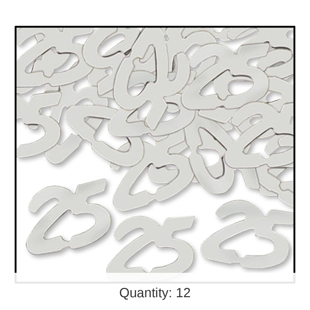 12 Pack Bulk Confetti 25th Anniversary Silhouettes silver (0.5 Oz/Pkg)