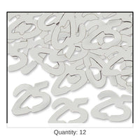 12 Pack Bulk Confetti 25th Anniversary Silhouettes silver (0.5 Oz/Pkg)