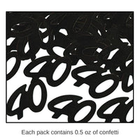 12 Pack Bulk Confetti 40th Birthday Party Silhouettes black (0.5 Oz/Pkg)