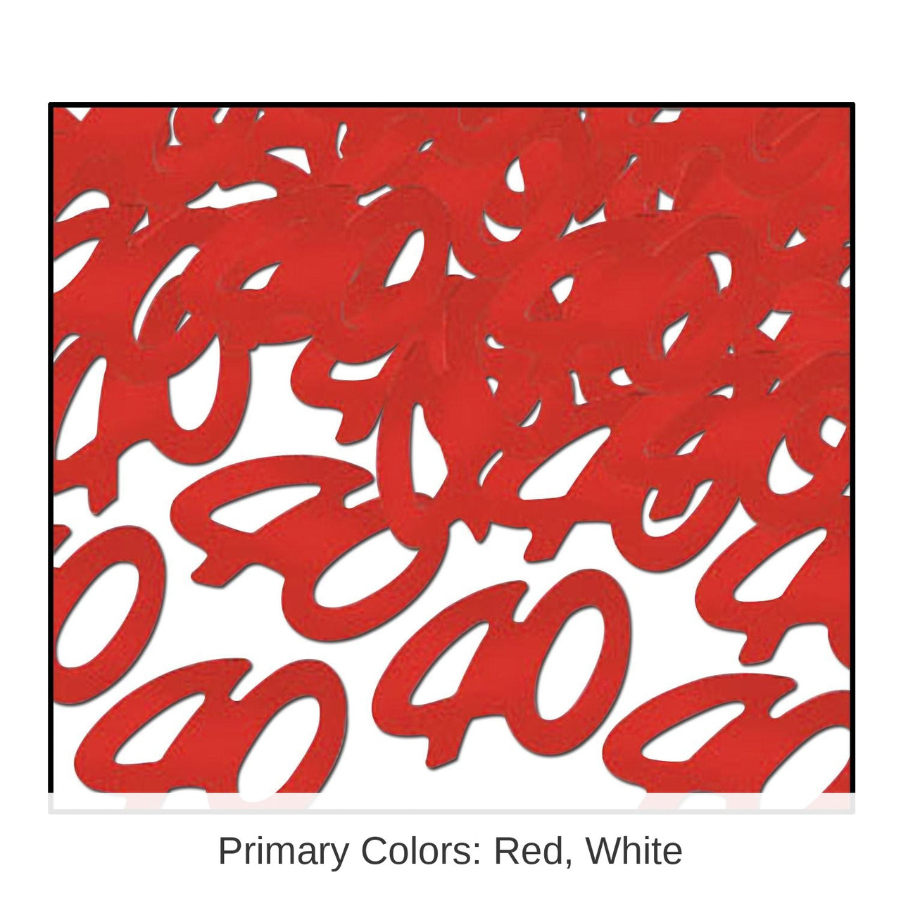12 Pack Bulk Confetti 40th Anniversary Silhouettes red (0.5 Oz/Pkg)