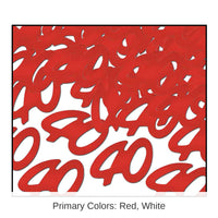 12 Pack Bulk Confetti 40th Anniversary Silhouettes red (0.5 Oz/Pkg)
