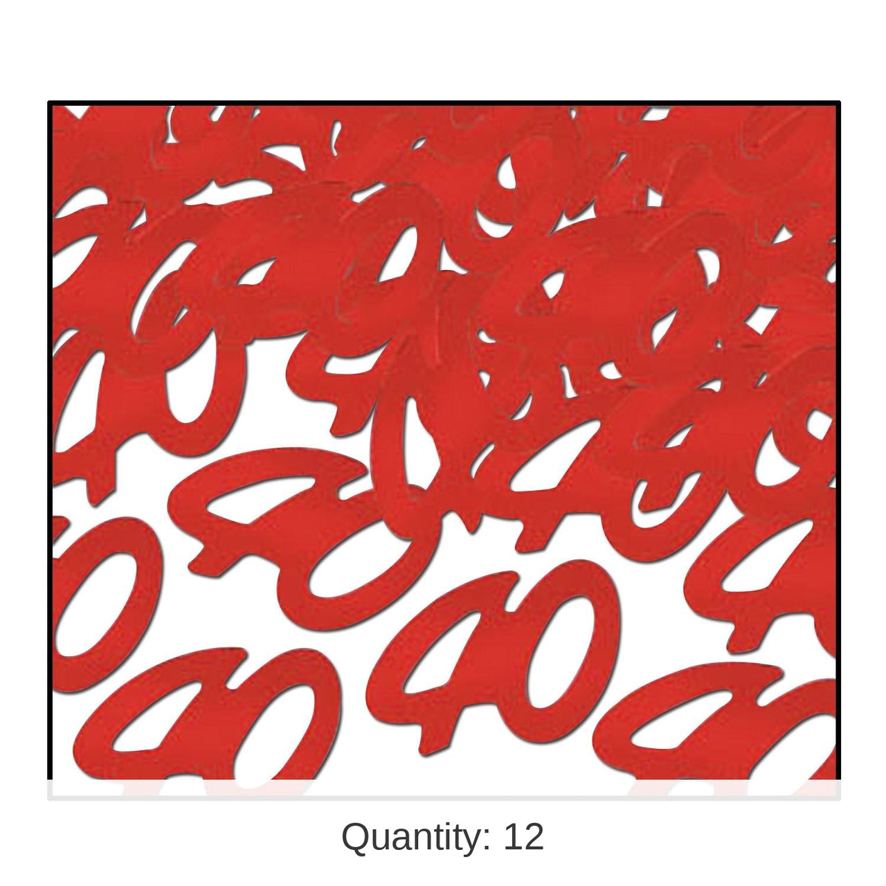 12 Pack Bulk Confetti 40th Anniversary Silhouettes red (0.5 Oz/Pkg)