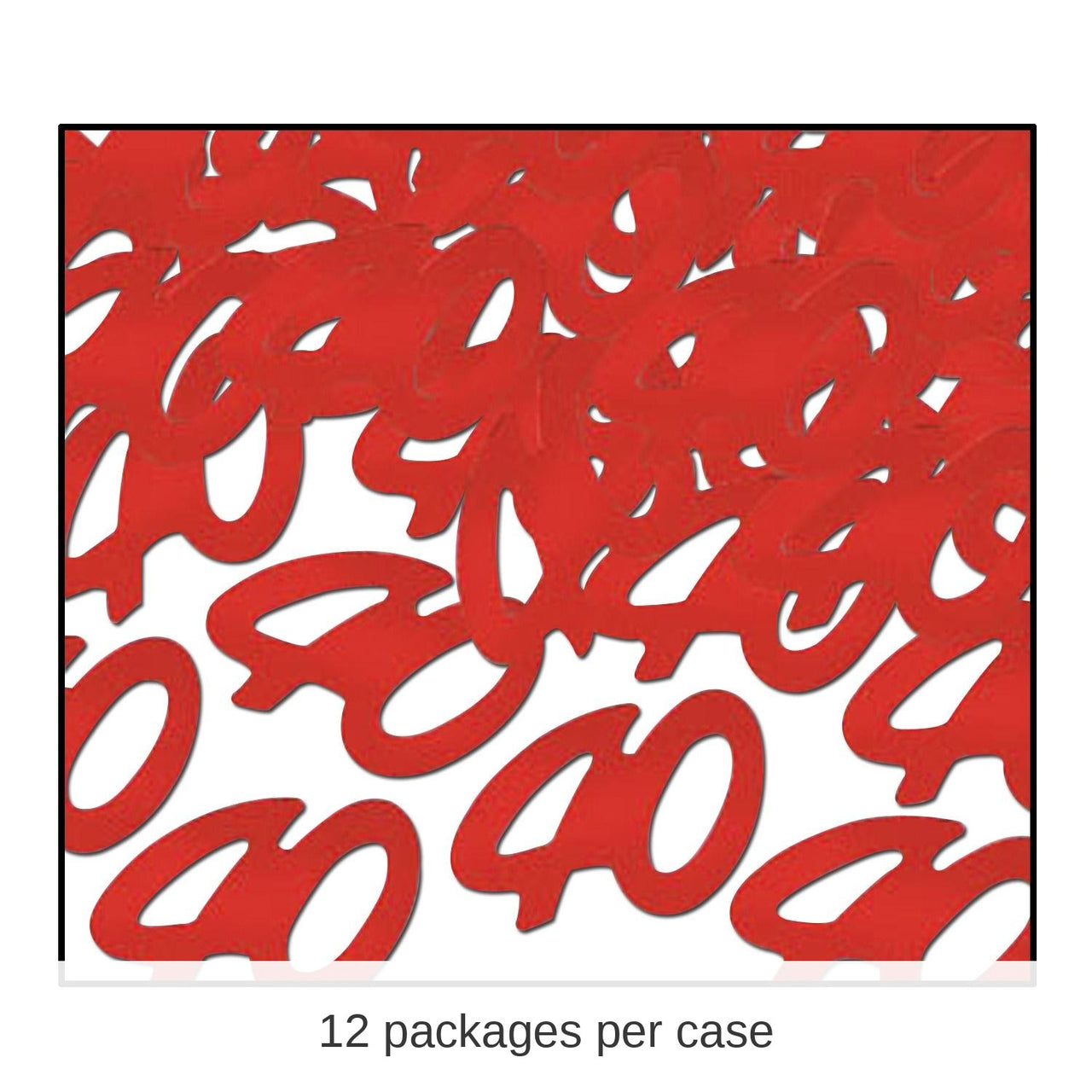 12 Pack Bulk Confetti 40th Anniversary Silhouettes red (0.5 Oz/Pkg)