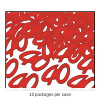 12 Pack Bulk Confetti 40th Anniversary Silhouettes red (0.5 Oz/Pkg)
