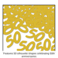12 Pack Bulk Confetti 50th Anniversary Silhouettes gold (0.5 Oz/Pkg)