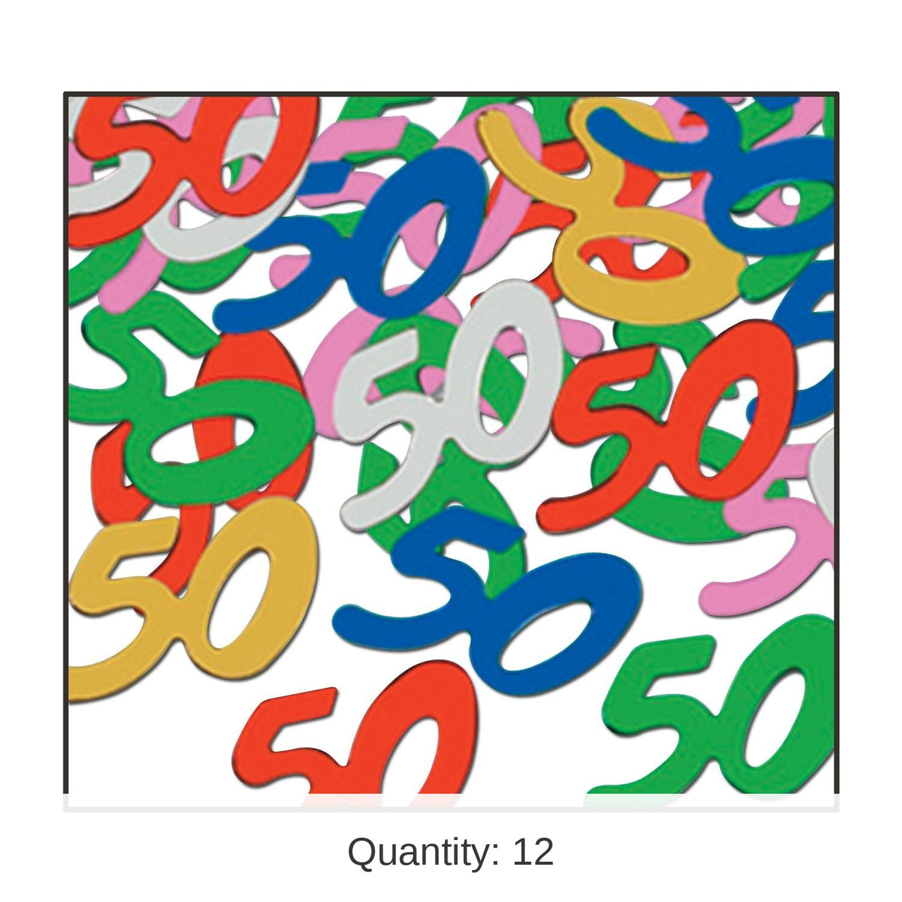 12 Pack Bulk Confetti 50th Birthday Party Silhouettes multi-color (0.5 Oz/Pkg)