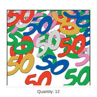 12 Pack Bulk Confetti 50th Birthday Party Silhouettes multi-color (0.5 Oz/Pkg)