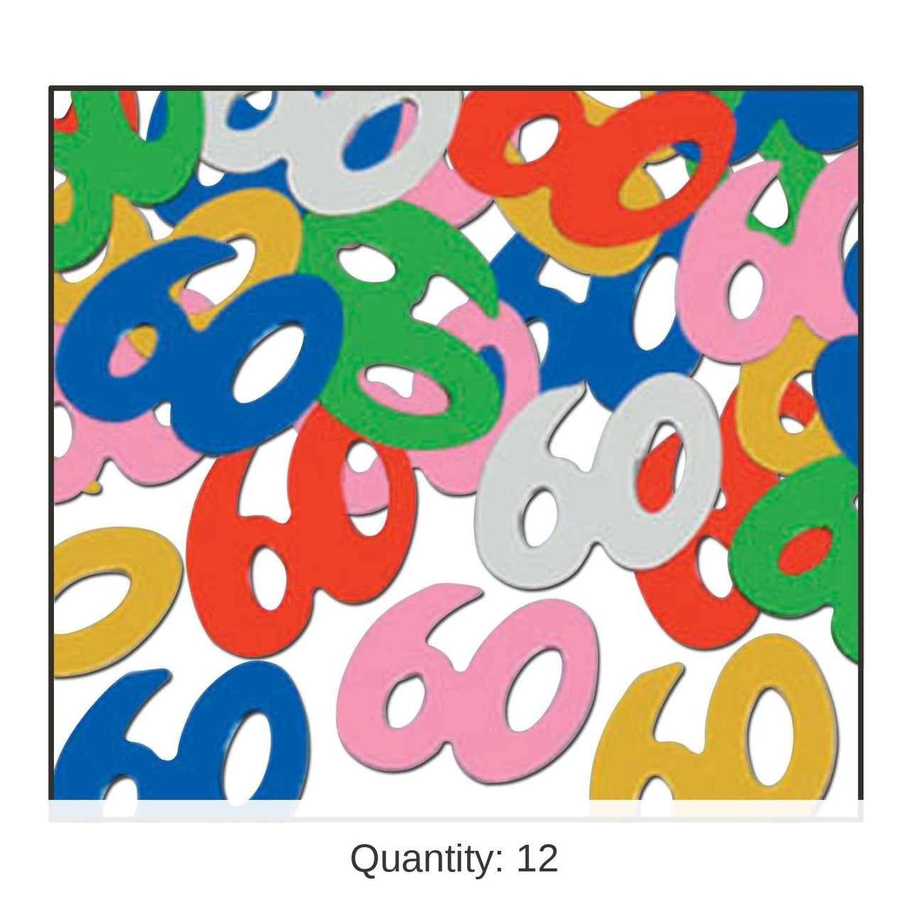 12 Pack Bulk Confetti 60th Birthday Party Silhouettes multi-color (0.5 Oz/Pkg)