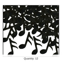 12 Pack Bulk Confetti Musical Notes Party Decoration - black (1 Oz per Pack)