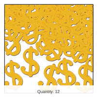 12 Pack Bulk Confetti $ Silhouettes Party Decoration gold (1 Oz per Pack)