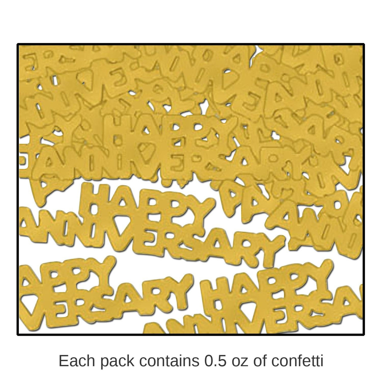 12 Pack Bulk Happy Anniversary Confetti gold (0.5 Oz/Pkg)