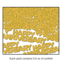 12 Pack Bulk Happy Anniversary Confetti gold (0.5 Oz/Pkg)