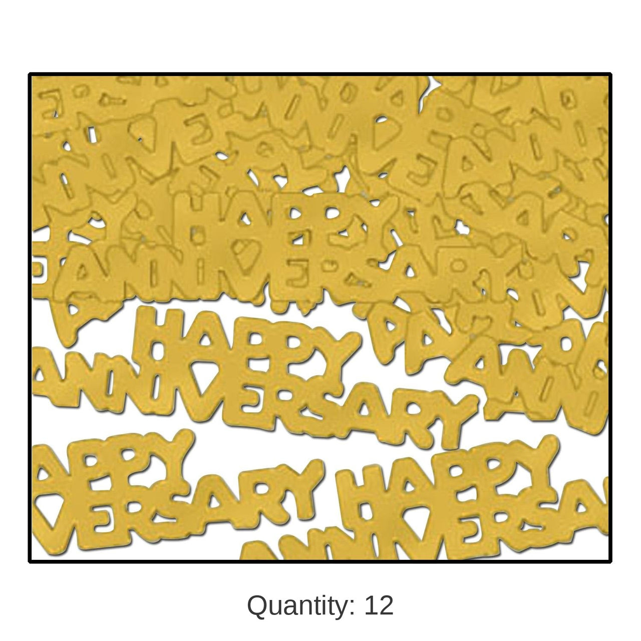 12 Pack Bulk Happy Anniversary Confetti gold (0.5 Oz/Pkg)