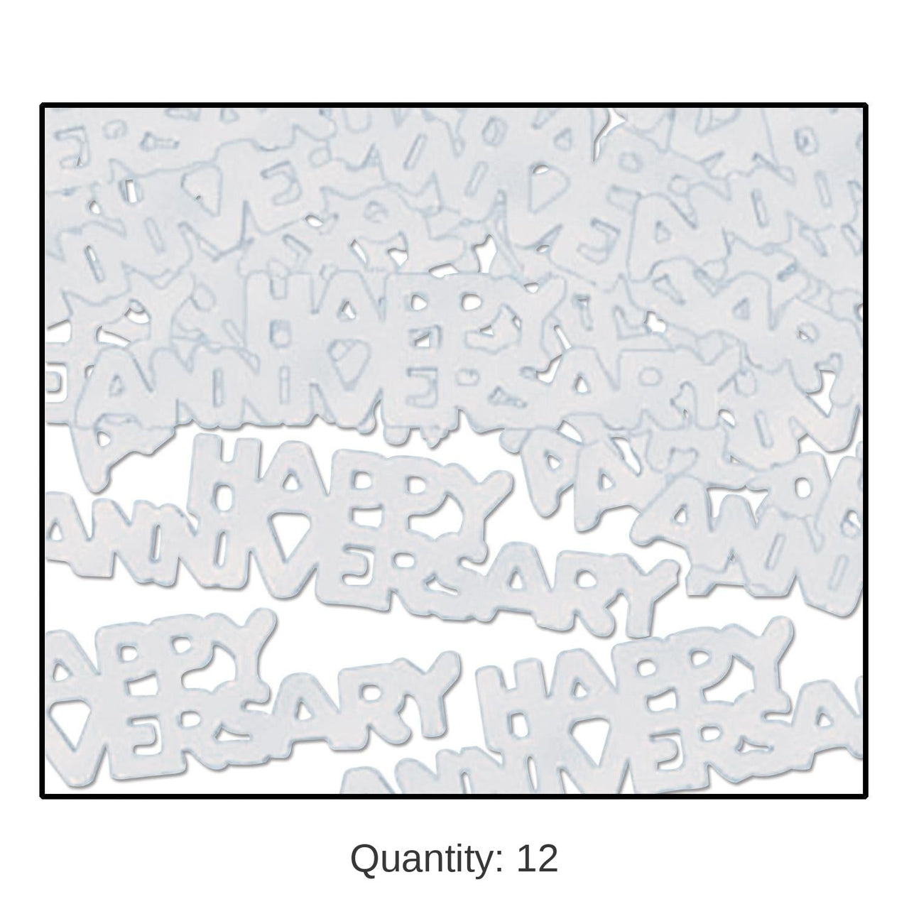 12 Pack Bulk Happy Anniversary Confetti silver (0.5 Oz/Pkg)