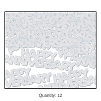 12 Pack Bulk Happy Anniversary Confetti silver (0.5 Oz/Pkg)