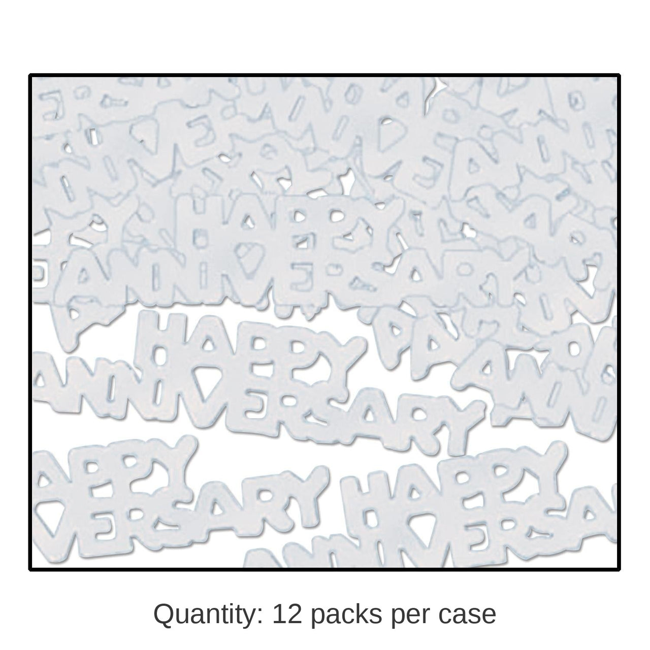 12 Pack Bulk Happy Anniversary Confetti silver (0.5 Oz/Pkg)