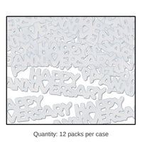 12 Pack Bulk Happy Anniversary Confetti silver (0.5 Oz/Pkg)