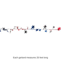 12 Pack Bulk Gleam 'N Flex Star Party Garland - red - silver - blue - wire garland