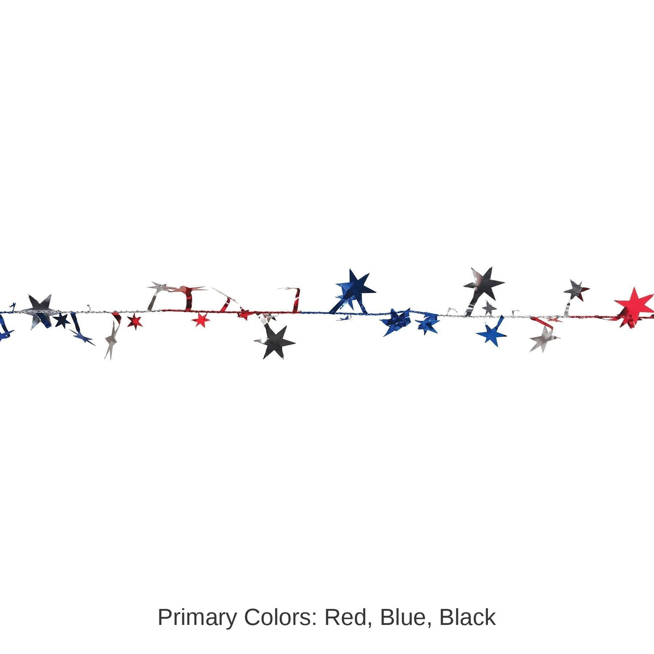 12 Pack Bulk Gleam 'N Flex Star Party Garland - red - silver - blue - wire garland