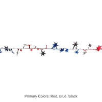 12 Pack Bulk Gleam 'N Flex Star Party Garland - red - silver - blue - wire garland