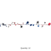12 Pack Bulk Gleam 'N Flex Star Party Garland - red - silver - blue - wire garland