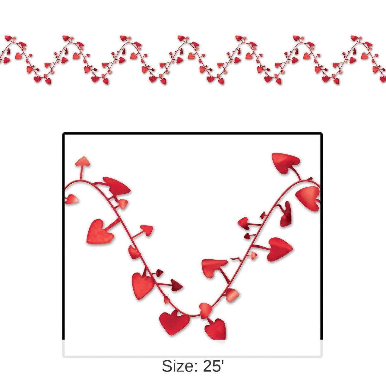 12 Pack Bulk Valentine's Day Gleam 'N Flex Heart Garland