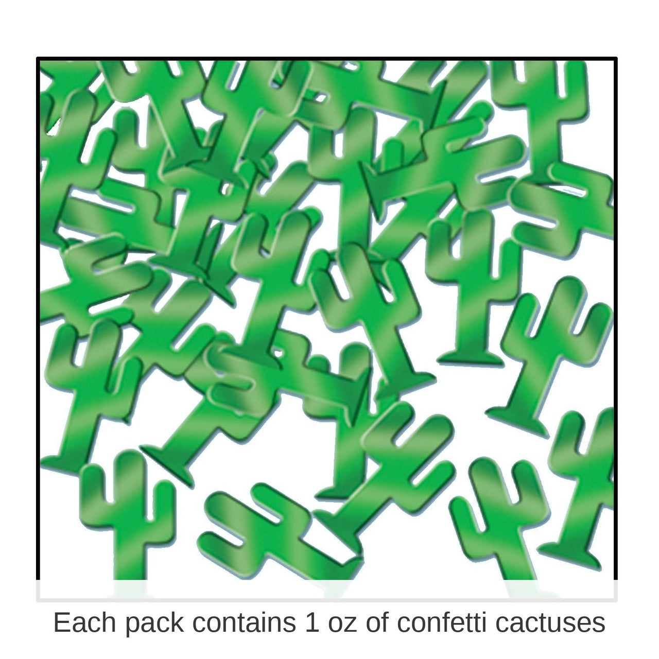 12 Pack Bulk Confetti Cactuses Party Decoration - green (1 Oz per Pack)