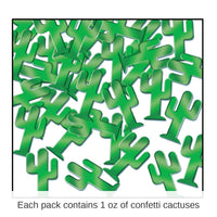 12 Pack Bulk Confetti Cactuses Party Decoration - green (1 Oz per Pack)