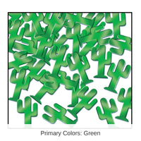 12 Pack Bulk Confetti Cactuses Party Decoration - green (1 Oz per Pack)