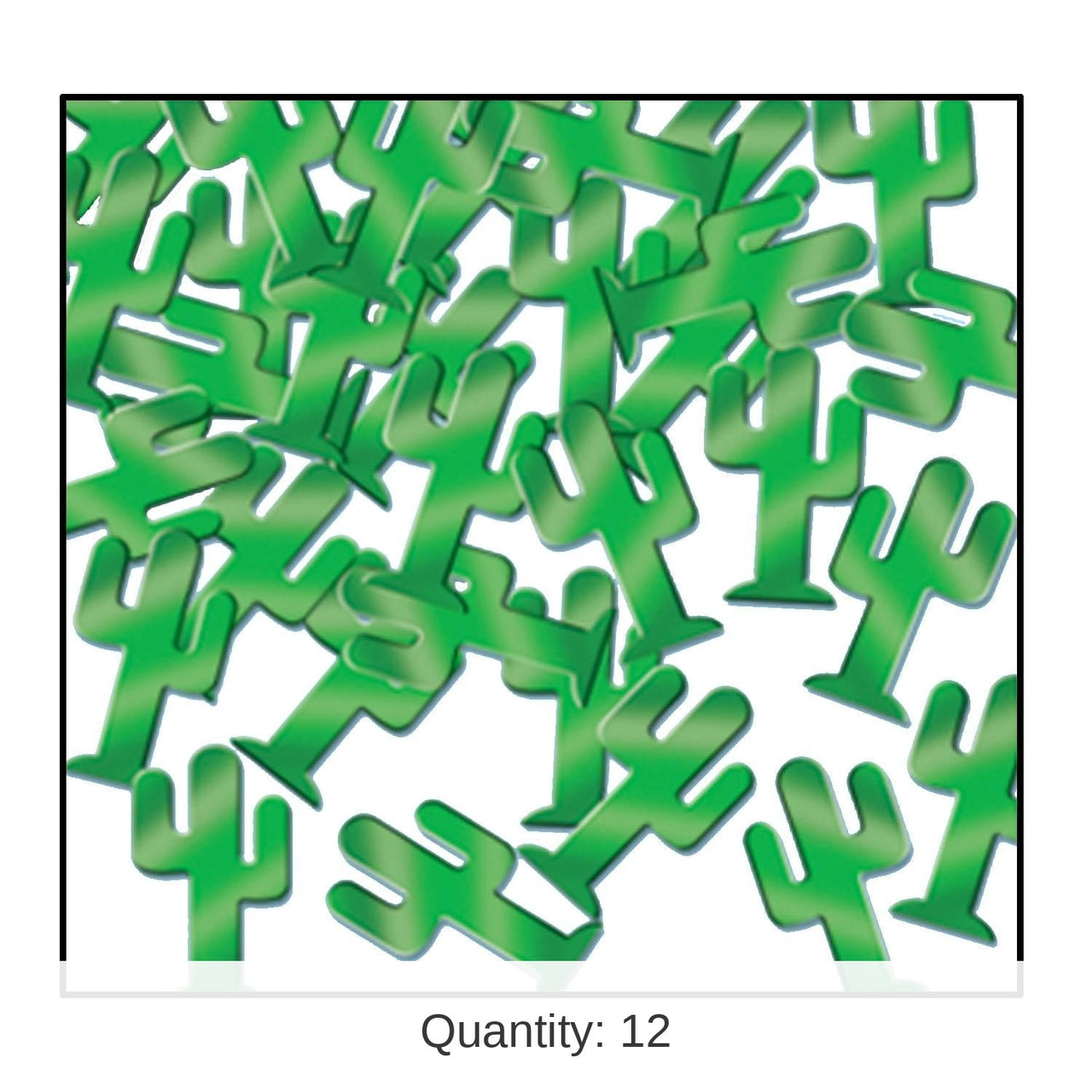12 Pack Bulk Confetti Cactuses Party Decoration - green (1 Oz per Pack)